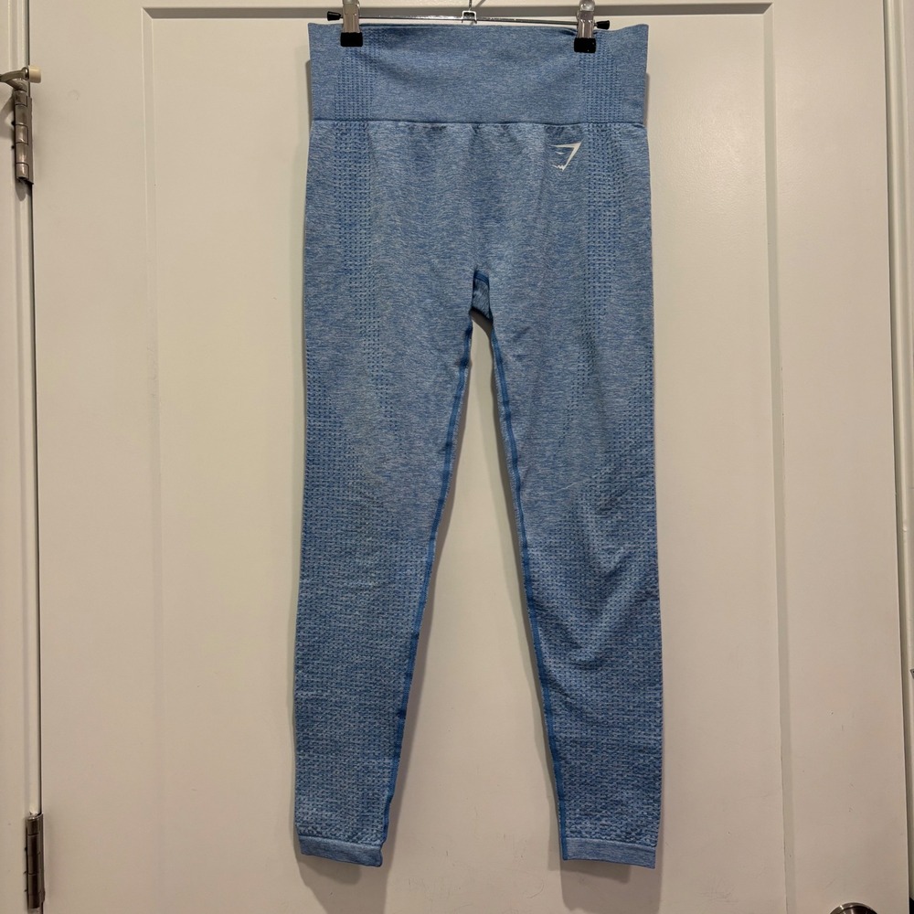 Gymshark Vital Seamless Leggings Light Blue Marl High Rise Activewear Womens S